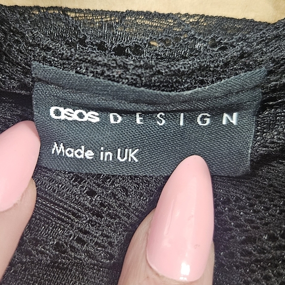 0007 ASOS DESIGN Lace Longsleeve Maxi Dress Open Back Fall Summer Size 4-6 - Picture 8 of 14